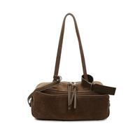 Zkydhbd Bolso de mano de ante de moda, bolso de hombro para mujer, bolso de mano retro, bolso de mano con asa superior, para viajes, universidad, trabajo, bolso holgado para mujer, Khaki, One Size