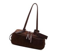 Zkydhbd Bolso de mano de ante de moda, bolso de hombro para mujer, bolso de mano retro, bolso de mano con asa superior, para viajes, universidad, trabajo, bolso holgado para mujer, café, One Size