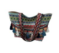 Zkydhbd Bolso de mano simple e informal para mujer, estilo étnico, cruzado, a la moda, portátil, para el trabajo y los viajes, a la moda, para mujer, interior espacioso, Blue, One Size