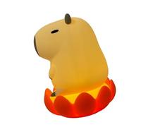 Zkydhbd Bonita lámpara de noche con base de flores, luz nocturna LED, silicona suave y ABS, figura de animal para decoración de dormitorio, lámpara de mesa decorativa