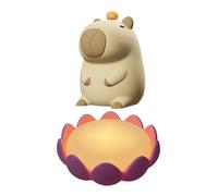 Zkydhbd Bonita lámpara de noche con base de flores, luz nocturna LED, silicona suave y ABS, figura de animal para decoración de dormitorio, lámpara de mesa decorativa