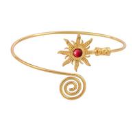 Zkydhbd Brazo de sol retro ajustable con piedra turquesa natural y diseños abiertos para ajuste personalizado, metal resistente, construye joyas turquesas, talla única, como se describe