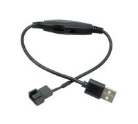 Zkydhbd Cable adaptador de alimentación USB a 4 pines de 5 V a 12 V con funda USB para ventilador de PC con interruptores de ajuste, conector de ventilador de PC