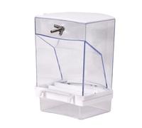 Zkydhbd Caja de alimentación para pájaros, dispensador de alimentos a prueba de polvo, antisalpicaduras, loros, alimentador de alimentos, jaula para pájaros, comedero de tornillo, contenedor