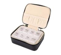 Zkydhbd Caja organizadora de joyas con compartimentos, funda de piel sintética impermeable para pendientes, pulseras, collares, soporte para joyas, resistente al desgaste, talla única, como se