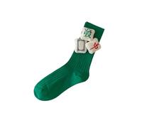Zkydhbd Calcetines de pantorrilla con patrón chino Mahjong con estilos festivos, tubo medio acanalado para celebrar el Año Nuevo, patrón único, D, Altoa única