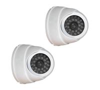 Zkydhbd Cámara de seguridad simulada realista para uso en interiores y exteriores, materiales ABS, dispositivo ligero con luz de advertencia intermitente, cámara de vigilancia falsa rentable