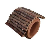 Zkydhbd Casa de hámster con escalera de madera hueca para tronco de árbol, hábitat para pequeños jerbos ermitaños