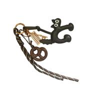 Zkydhbd Colgante moderno de poliéster adornado con diseño de gatos y pan, colgante contemporáneo para mochila, monedero, bolso de mano, decoración de bolsas de gatos, Brown