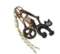 Zkydhbd Colgante moderno de poliéster adornado con diseño de gatos y pan, colgante contemporáneo para mochila, monedero, bolso de mano, decoración de bolsas de gatos, Blanquecino 1