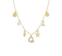 Zkydhbd Collar bohemio de moda con dije de conchas marinas con elegante colgante dorado para mujeres de moda para uso diario, as show, Acero inoxidable