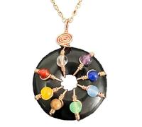 Zkydhbd Collar con colgante de cristal natural único, adorno de cristal armonizador, accesorio delicado para mujer, equilibrio y colgante, talla única, como se describe, como se describe