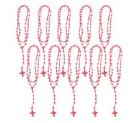 Zkydhbd Collar con colgante de cruces tejidas a mano con cruz colorida, collar con colgante de cruz tejida para eventos especiales, as show, Nailon