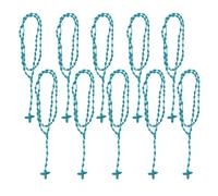 Zkydhbd Collar con colgante de cruces tejidas a mano con cruz colorida, collar con colgante de cruz tejida para eventos especiales, as show, Nailon