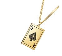 Zkydhbd Collar con colgante de espadas de acero inoxidable, cadena ajustable, colgante de tarjeta, regalo de joyería para hombres y mujeres, as show, Acero inoxidable