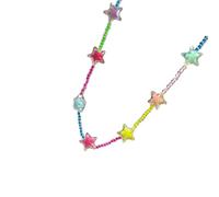 Zkydhbd Collar con colgante de estrella de cuentas coloridas, diseño moderno 2025, cadena de muñeca, accesorio ligero para fiestas, uso diario, regalo único de cumpleaños, necklace, como se describe