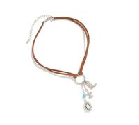 Zkydhbd Collar con colgante de joyería occidental para jóvenes adultos, eventos musicales y fiestas temáticas, collar turquesa, talla única, como se describe, como se describe