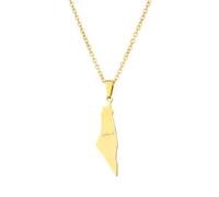 Zkydhbd Collar con colgante de mapa étnico ISR Gargantilla geométrica hueca de acero inoxidable para mujeres y hombres, collar dorado, Gold, como se describe, como se describe