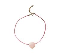 Zkydhbd Collar con colgante de piedra de corazón hecho a mano con cuerda de cera para el cuello, gargantilla para mujeres y niñas, collar de cuerda de cera hecho a mano, talla única, como se describe