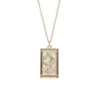 Zkydhbd Collar con colgante de tarjeta de tarot vintage, rectangular, textura de latón para un toque de misterio y sabiduría, as show, Cobre
