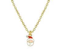 Zkydhbd Collar con dije de cobre con diamantes de imitación, cadena para el cuello, árbol de Navidad, campanas de copo de nieve, joyería para fiestas, joyería de copo de nieve de, talla única, como se