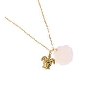 Zkydhbd Collar de acero inoxidable con colgante de delfín, tortugas marinas, estrella de mar, conchas marinas, longitud ajustable, para mujer, as show, Acero inoxidable