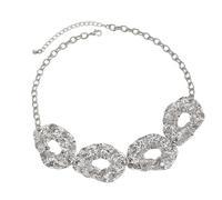 Zkydhbd Collar de cadena circular irregular exagerada para mujeres y hombres, cadena de clavícula ajustable de metal gótico, as show, Metal