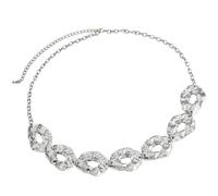 Zkydhbd Collar de cadena circular irregular exagerada para mujeres y hombres, cadena de clavícula ajustable de metal gótico, as show, Metal