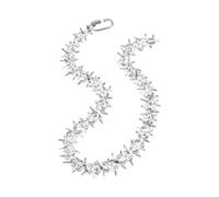 Zkydhbd Collar de cadena de picos acrílicos Rock Punk con colgante de cerradura transparente, collar de espinas transparentes, adecuado para hombres y mujeres
