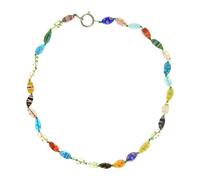 Zkydhbd Collar de cuentas de cristal Millefioris hecho a mano para mujer, elegante accesorio de cuentas femeninas, as show, vidrio/esmaltado