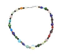Zkydhbd Collar de cuentas de cristal Millefioris hecho a mano para mujer, elegante accesorio de cuentas femeninas, as show, vidrio/esmaltado