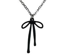 Zkydhbd Collar de lazo negro de moda, colgante de lazo, cadena ajustable, gargantilla hecha a mano, cadena de clavícula, regalo para mujeres y adultos únicos