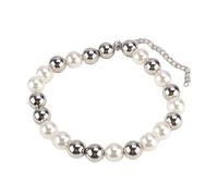 Zkydhbd Collar de moda vintage con cuentas de perlas, gargantilla de bolas, cadena de clavícula, joyería simple para mujeres y niñas, cuentas de perlas, regalo de fiesta para mujer, joyería de moda