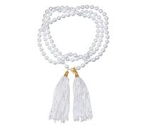 Zkydhbd Collar de perlas de imitación con borlas, gargantilla elegante con flecos, accesorio de moda para suéteres y cintura