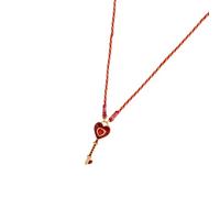 Zkydhbd Collar divertido con dije de corazón de hoja multicolor con estilos de paleta de colores de dopamina para trajes casuales o formales, collar de gota de trébol en forma de corazón para mujer