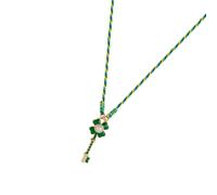 Zkydhbd Collar divertido con dije de corazón de hoja multicolor con estilos de paleta de colores de dopamina para trajes casuales o formales, collar de gota de trébol en forma de corazón para mujer