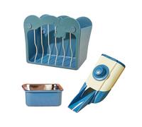 Zkydhbd Comedero de heno para jaula colgante, dispensador de heno, juego de alimentación de animales pequeños, dispensador de alimentos, ahorro de espacio, estante de hierba, hábitats para mascotas