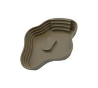 Zkydhbd Cuenca de animales con carcasa de doble zona con escalera antideslizante y zona de alimentación para criaturas semiacuáticas, cuenco de agua de tortuga con diseño