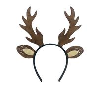 Zkydhbd Diadema de orejas de ciervo de Navidad para mujeres y niñas, disfraz de ciervo de Halloween, accesorio para la cabeza, cola y nariz novedosa