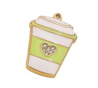 Zkydhbd Divertido colgante de helado/taza/teléfono esmaltado suave con forma de helado, joyería de metal, accesorios de llavero de acero inoxidable, talla única, como se describe, como se describe