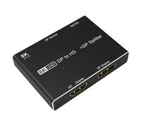 Zkydhbd Divisor DisplayPort de 8 K, 1 entrada y 2 salidas, 8 K a 30 Hz, 4 K a 6 Hz, adaptador divisor DisplayPort de 1 x 2 puertos para monitores SST Hub