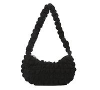Zkydhbd Elegante bolso de hombro acolchado acolchado espacioso con cremallera en las axilas, elegante bolso plisado de burbujas para uso diario esencial para mujer, Black, One Size