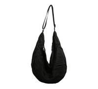 Zkydhbd Elegante bolso de mano de color sólido con detalles fruncidos, bolsa de hombro de gran capacidad, con cremallera, para mujer, Black, One Size