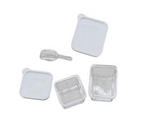 Zkydhbd Elegante caja de almacenamiento de alimentos pequeña para casas de muñecas, juego de almacenamiento de alimentos transparente, accesorio portátil para entusiastas de las manualidades