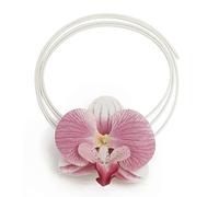 Zkydhbd Elegante collar con colgante de flor en 3D, pendientes, broche para niñas y mujeres, adorno de fiesta de boda, as show, Plástico y línea de cera de cuero