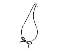 Zkydhbd Elegante collar con colgante de lazo, gargantilla de cuentas, cadena ajustable, joyería de fiesta de moda para mujeres y niñas, as show, cristal artificial