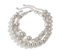 Zkydhbd Elegante collar de cuentas de doble capa, estilo punk, gótico, collar de cadena, gargantilla para el cuello, joyería de moda para mujer, as show, perlas de imitación