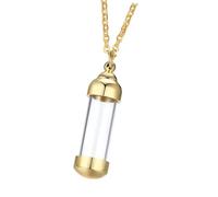 Zkydhbd Elegante collar de joyería de cremación portátil para recuerdos del cabello en acero inoxidable resistente y diseños de vidrio, collar elegante para uso diario, talla única, como se describe
