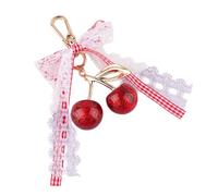 Zkydhbd Elegante llavero de encaje con lazos de frutas para bolso de mujer y soporte para llaves de coche, accesorios para bolsa de caroon para estudiante, llavero de frutas, Q1851 3