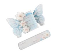 Zkydhbd Elegante soporte para tarjetas de acrílico resistente con patrón de rosas y lirios, accesorio multiusos para exhibición de proyectos escolares y oficina